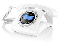 simvalley communications Schnurgebundenes Retro-Festnetztelefon, weiß (refurbished)