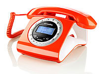 simvalley communications Schnurgebundenes Retro-Festnetztelefon, orange (refurbished)
