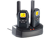 simvalley communications Profi-Walkie-Talkie-Set WT-100, bis 10 km; 4G-Tischtelefone mit Hotspot, SOS-Taste und Radio, Walkie-Talkie Headsets 4G-Tischtelefone mit Hotspot, SOS-Taste und Radio, Walkie-Talkie Headsets 