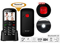 simvalley communications Komfort-Handy mit Garantruf Premium, Bluetooth und 5,6-cm-Farb-Display; Notruf-Handys Notruf-Handys 