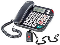 simvalley communications Notruf-Senioren-Telefon XLF-80Plus mit Garantruf, schwarz