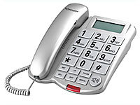 simvalley communications Großtasten-Telefon XLF-40, silber; Großtasten-Senioren-Telefone, Tisch-TelefoneGroßtasten-TelefoneFestnetztelefone schnurgebundenTelefone mit SchnurHaustelefoneWandtelefoneTastentelefoneTelephones Großtasten-Senioren-Telefone, Tisch-TelefoneGroßtasten-TelefoneFestnetztelefone schnurgebundenTelefone mit SchnurHaustelefoneWandtelefoneTastentelefoneTelephones 