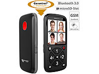 simvalley communications 5-Tasten-Senioren & Kinder-Handy mit Garantruf Premium, LED und Radio; GSM-Tischtelefone GSM-Tischtelefone GSM-Tischtelefone 