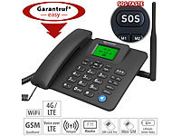 simvalley communications 4G-Tischtelefon, Hotspot-Funktion, WLAN, Akku, ohne Vertrag & SIM-Lock; GSM-Tischtelefone GSM-Tischtelefone 